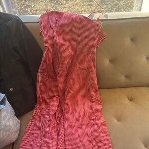 Abercrombie & Fitch Red Checkered midi dress